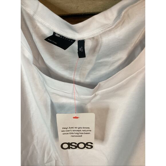 Asos Design Curve Off Shoulder White T Shirt With Elastic Ruched Detail Size 3XL - Picture 3 of 4